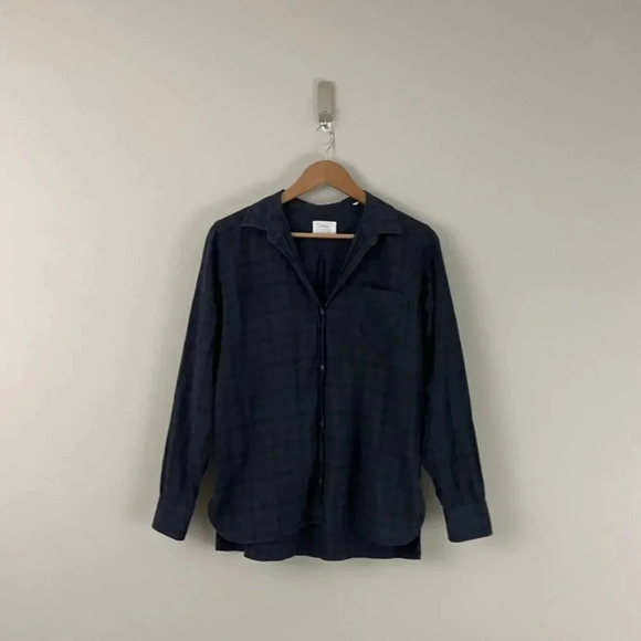 Billy Reid Blue Gray Plaid Button Down Shirt Men's Size Small - Picture 1 of 4